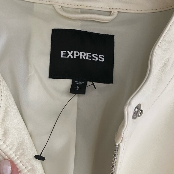 NWOT. Express Faux Leather Moto
Jacket, Sz L - Picture 8 of 10